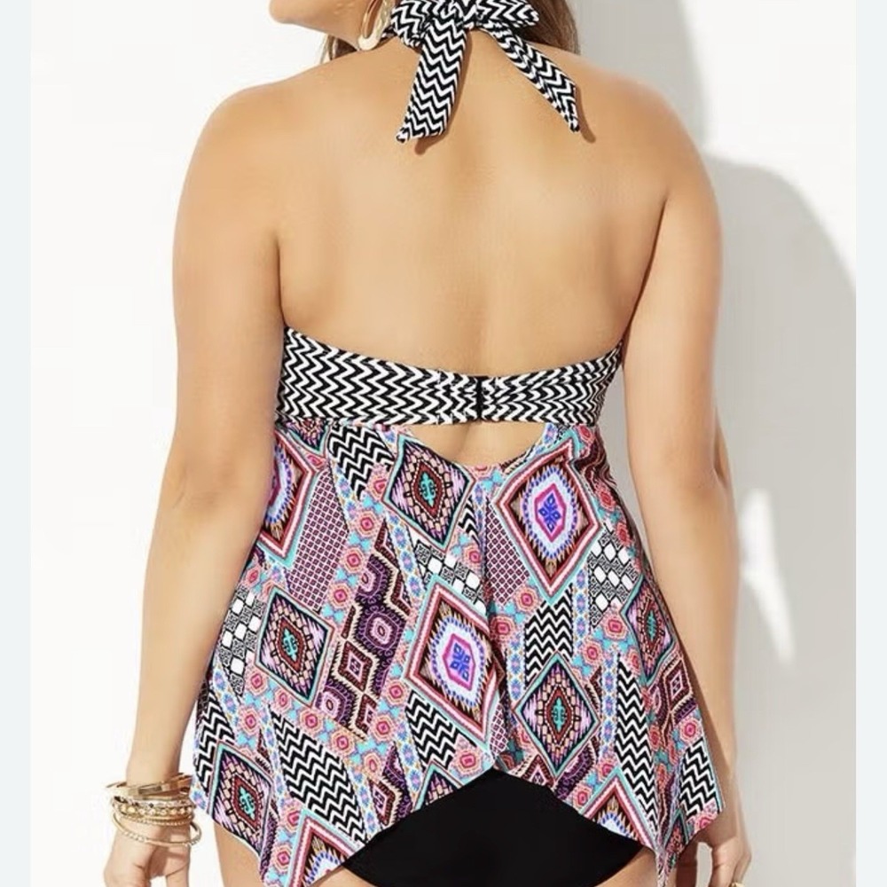 Swimsuits for All Tankini Handkerchief Halter Womens 20 Colorful Top Only UPF 50 - Picture 11 of 12